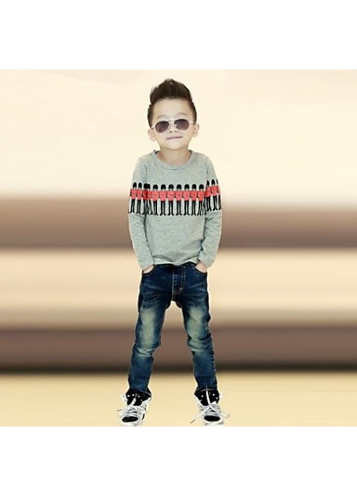 Boy Cute Cotton Blend Tee , Winter/Spring/Fall Long Sleeve  